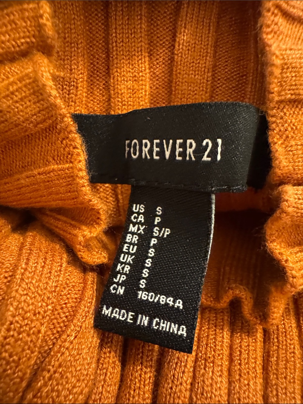 Forever 21 Rust Ribbed Mock Neck Sweater - Picture 2 of 2